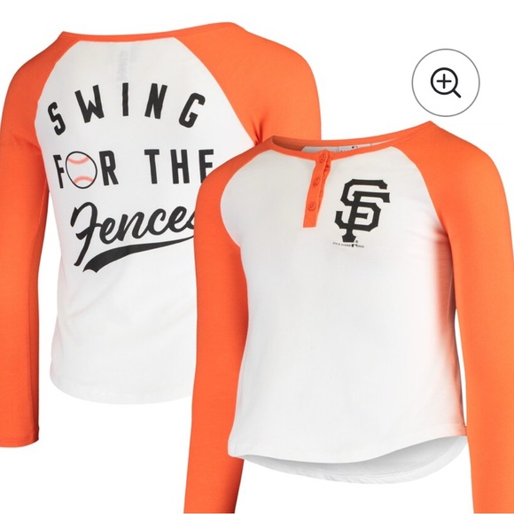 5th & Ocean Other - San Francisco Giants Orange and White Raglan Tee